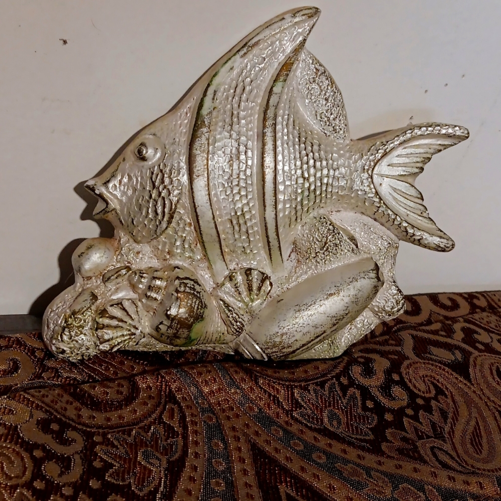 Vintage 1960s Chalkware Fish